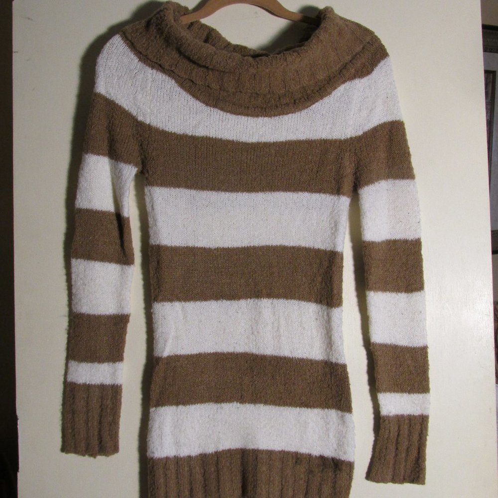 Mandee Striped Cowl neck Sweater